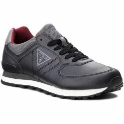 Tout neuf 🥰 Guess Baskets Homme en Cuir CHARLIE Noir Baskets mode Couleur Noir 😍