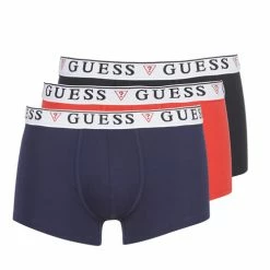 De gros 🎉 Guess U97G01-JR003-FQ90 X3 Boxers Couleur Noir / Rouge / Marine 🎉