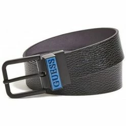 Acheter 🔥 Guess Ceinture Homme en Cuir Reversible Noir Accessoires textile Couleur Noir 🛒