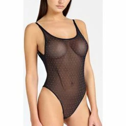 Meilleure vente 😀 Guess Body Noir Brillant Autres types de lingerie Couleur Noir 🛒
