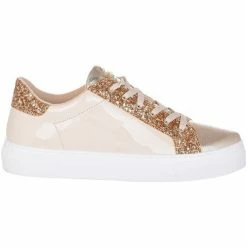 Offres 🎉 Guess 👟 Sneaker Femme Carol Vernie Beige Baskets mode Couleur Beige ⭐