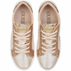Offres 🎉 Guess 👟 Sneaker Femme Carol Vernie Beige Baskets mode Couleur Beige ⭐ -Guess Soldes Boutique 16902475 500 E