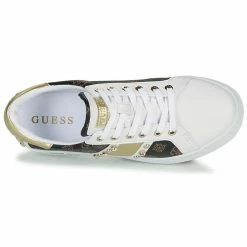 Le moins cher 🌟 Guess RICENA Baskets mode Couleur Blanc / Marron 🔔 -Guess Soldes Boutique 18592803 500 F