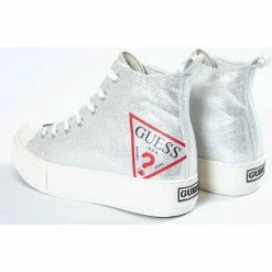 De gros 🔥 Guess Niapel Baskets mode Couleur Argent ⌛ -Guess Soldes Boutique 19454044 500 F