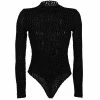 Budget 🔥 Guess LS CINDY CROC MESH BODYSUIT Autres types de lingerie Couleur Noir 🎉
