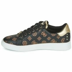 Promo 🎁 Guess BEVLEE Baskets mode Couleur Noir / Doré ⌛ -Guess Soldes Boutique 19817629 500 D