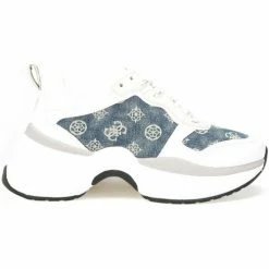 De gros 🔔 Guess FL5JEN DEN12 Baskets mode Couleur Blanc 🔥