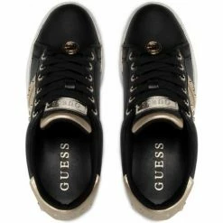 Tout neuf 🌟 Guess Baskets Ref 53732 BLKGO noires et dorées Baskets mode Couleur Noir 🤩 -Guess Soldes Boutique 21202530 500 D