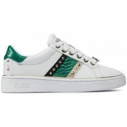 Promo 👍 Guess Baskets Ref 53733 WHGRE blanches et vertes Baskets mode Couleur Blanc ⌛