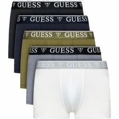 Meilleure vente ✨ Guess Pack x5 unlimited logo Boxers Couleur Multicolore 👏