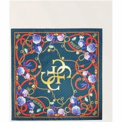 Acheter ❤️ Guess femme foulard soie imprimé floral bleu Accessoires textile Couleur Bleu 🎉
