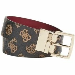 Bon marché ✨ Guess Ceinture femme Ref 55405 marron rouge Accessoires textile Couleur Marron 😉
