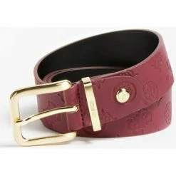 De gros 👏 Guess femme ceinture bea logo 4G bordeaux Accessoires textile Couleur Bordeaux 😍