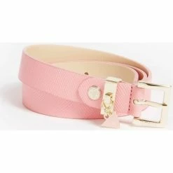 Remise 🛒 Guess femme ceinture cordelia breloque logo rose Accessoires textile Couleur Rose ⭐