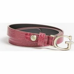 De gros 👏 Guess femme ceinture raffie imprimé croco rouge Accessoires textile Couleur Rouge 🛒