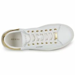 Offres 😍 Guess MELANIA Baskets mode Couleur Blanc / Doré 😉 -Guess Soldes Boutique 22418843 500 F