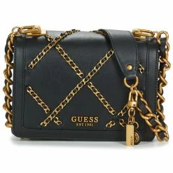 Promo 👏 Guess ABEY BC CROSSBODY FLAP Besaces / Sacs bandoulière Couleur Noir 🌟
