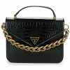 Promo 🌟 Guess RETOUR TOP HANDLE FLAP Besaces / Sacs bandoulière Couleur Noir 😀