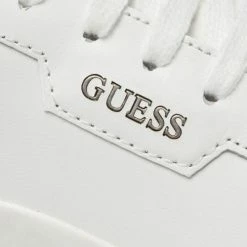 Remise 🤩 Guess FM5VIC LEA12 VICE-WHITE/BLACK Baskets mode Couleur Blanc ❤️ -Guess Soldes Boutique 22653729 500 F