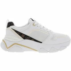 Meilleure affaire ✨ Guess Baskets basses Baskets mode Couleur Blanc marron doré 😍 -Guess Soldes Boutique 22684057 500 B