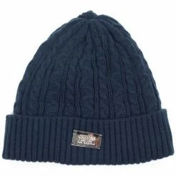 De gros ⌛ Guess Bonnet Homme maille avec Plaque AM7921 Bleu Accessoires textile Couleur Bleu ❤️