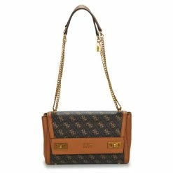 Remise 🤩 Guess KATEY FLAP SHOULDER BAG Besaces / Sacs bandoulière Couleur Marron / Noir 🤩