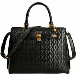 Bon marché ❤️ Guess Sac matelassé Besaces / Sacs bandoulière Couleur Noir 🧨