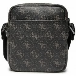 Bon marché 🤩 Guess HMVZLAP2315 tracolla pelle uomo nero logato Besaces / Sacs bandoulière Couleur Noir 🎁 -Guess Soldes Boutique 23572376 500 D