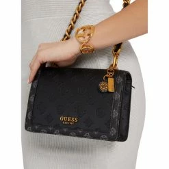 Tout neuf 🛒 Guess Sac Besaces / Sacs bandoulière Couleur Noir 🥰 -Guess Soldes Boutique 23705011 500 C