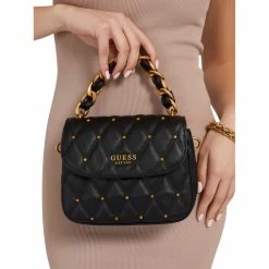 Meilleure vente 👏 Guess Sac matelassé Besaces / Sacs bandoulière Couleur Noir 💯 -Guess Soldes Boutique 23779762 500 C