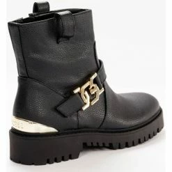 Meilleure vente ❤️ Guess Gold metal logo Bottines / 🥾 Boots Couleur Noir ⌛ -Guess Soldes Boutique 23950352 500 F