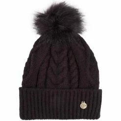 Acheter ❤️ Guess Bonnet à grosses côtes Accessoires textile Couleur Noir 🧨