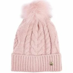 Coupon ✔️ Guess Bonnet à grosses côtes Accessoires textile Couleur Rose 👏