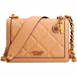 De gros 🌟 Guess Abey surpiqué Besaces / Sacs bandoulière Couleur Beige ✔️