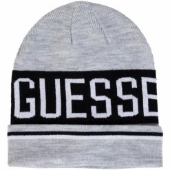 Coupon ❤️ Guess Bonnet et écharpe, coffret Accessoires textile Couleur Gris et bleu ⭐