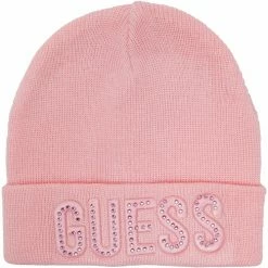 Grosses soldes 👍 Guess Bonnet Bébé uni Accessoires textile Couleur Rose ⌛