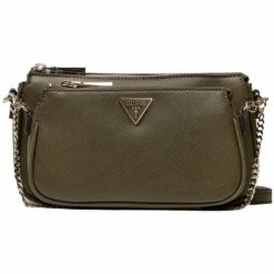 Promo ⭐ Guess Sac bandoulière Ref 58334 Olive 24*13*4,5 cm Besaces / Sacs bandoulière Couleur Vert 🤩
