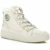 Offres 🔔 Guess Chaussures Femme en cuir montantes fourrées Dina Blanc Baskets mode Couleur Blanc 🥰